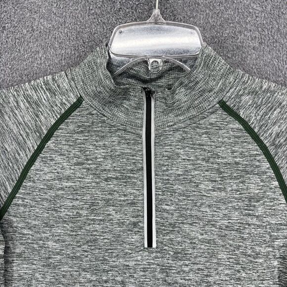 Victoria's Secret PINK Active Pullover Womens Medium Green Gray Heather Half Zip - Picture 2 of 16